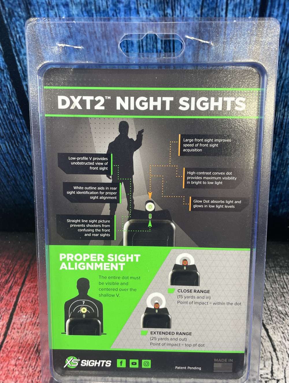 XS Sights  DXT2 Nigh Sight Big Dot Orange for Glock, multiple models -img-1