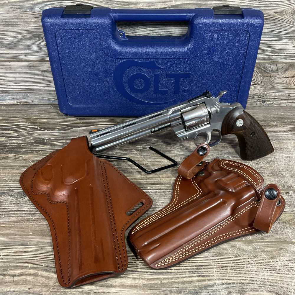 Colt Python SP6WTS 357 Magnum 6" Stainless Revolver - Box, 2 Holsters-img-0