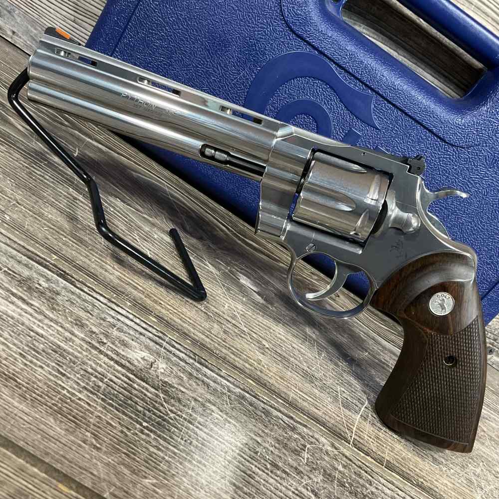 Colt Python SP6WTS 357 Magnum 6" Stainless Revolver - Box, 2 Holsters-img-1