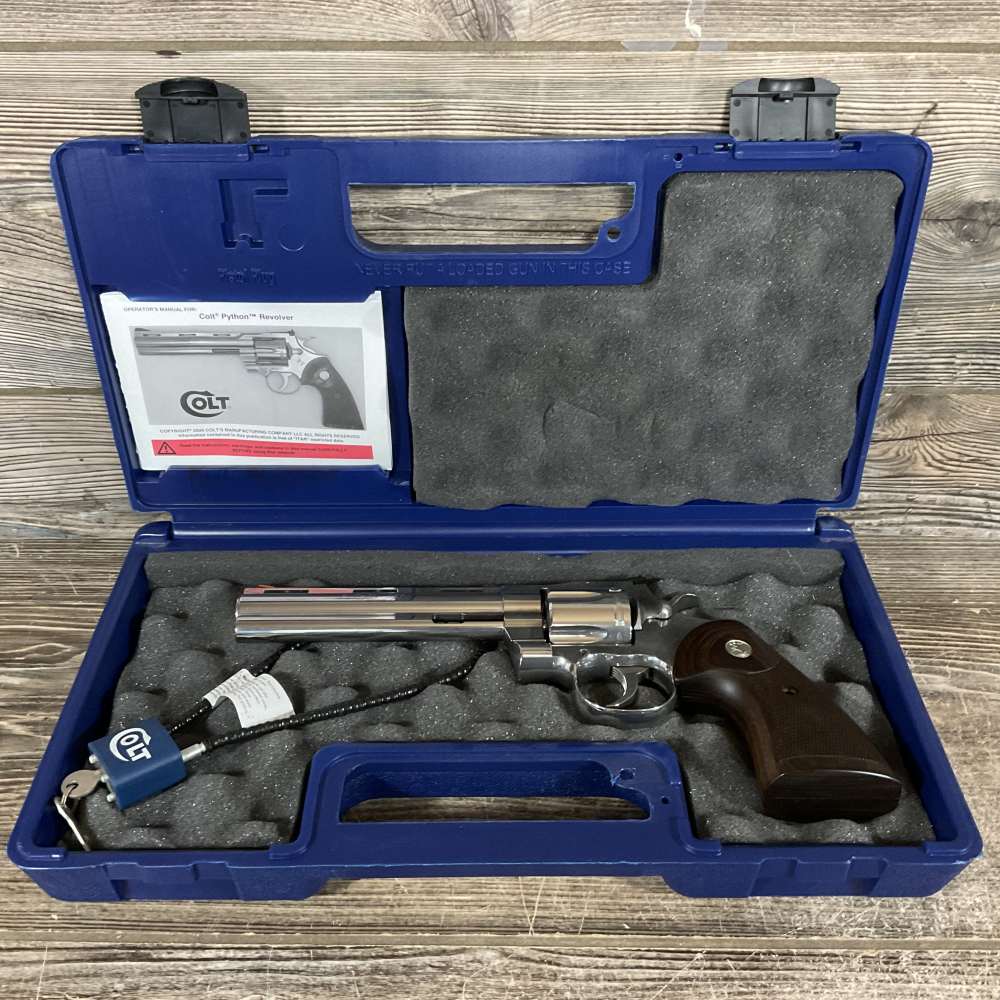 Colt Python SP6WTS 357 Magnum 6" Stainless Revolver - Box, 2 Holsters-img-21