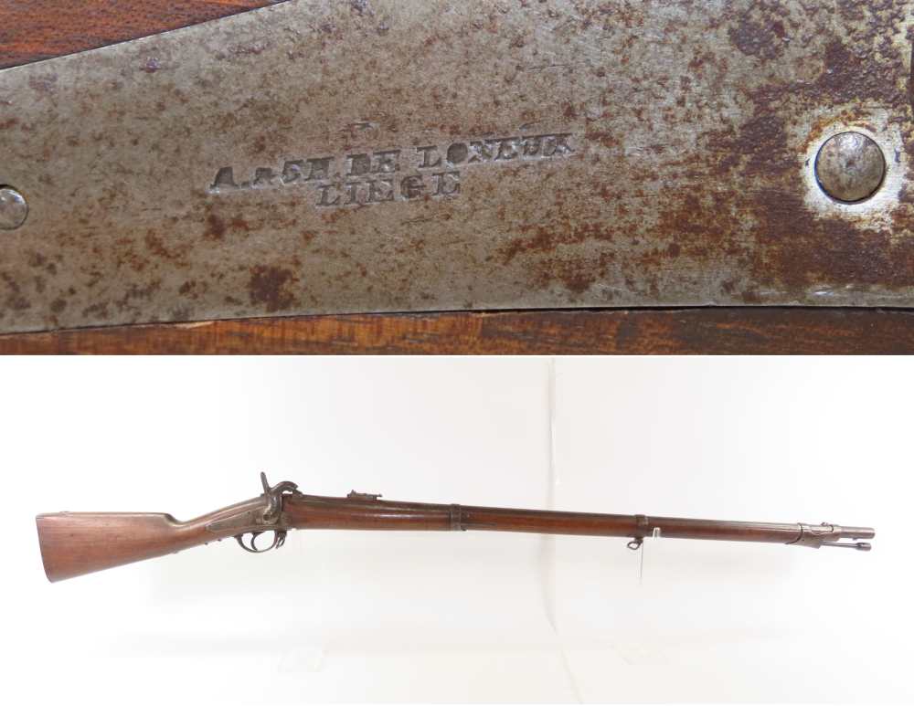 CIVIL WAR Era Antique BELGIAN A. & CH. DE LONEUX Percussion Rifle-Musket MO-img-0