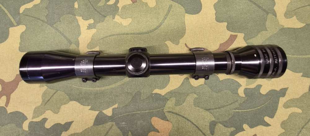 Original Redfield 1" Tube 4X Post and Crosshair reticle nice vintage retro -img-0
