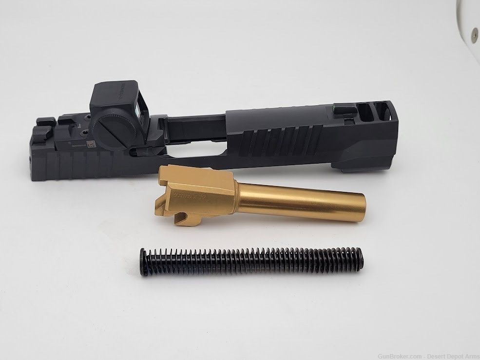 P320 Slide with Integrated Compensator, 9MM, W TIN Barrel "GOLD" -img-0