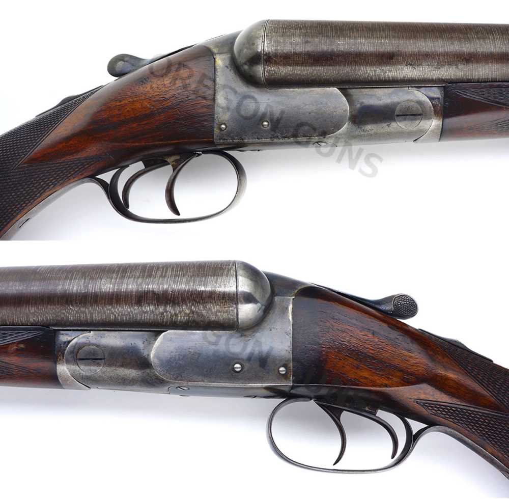AMERICAN ARMS CO. WHITMORE HAMMERLESS SXS 12GA SHOTGUN 30" DAMASKS BARRELS -img-2
