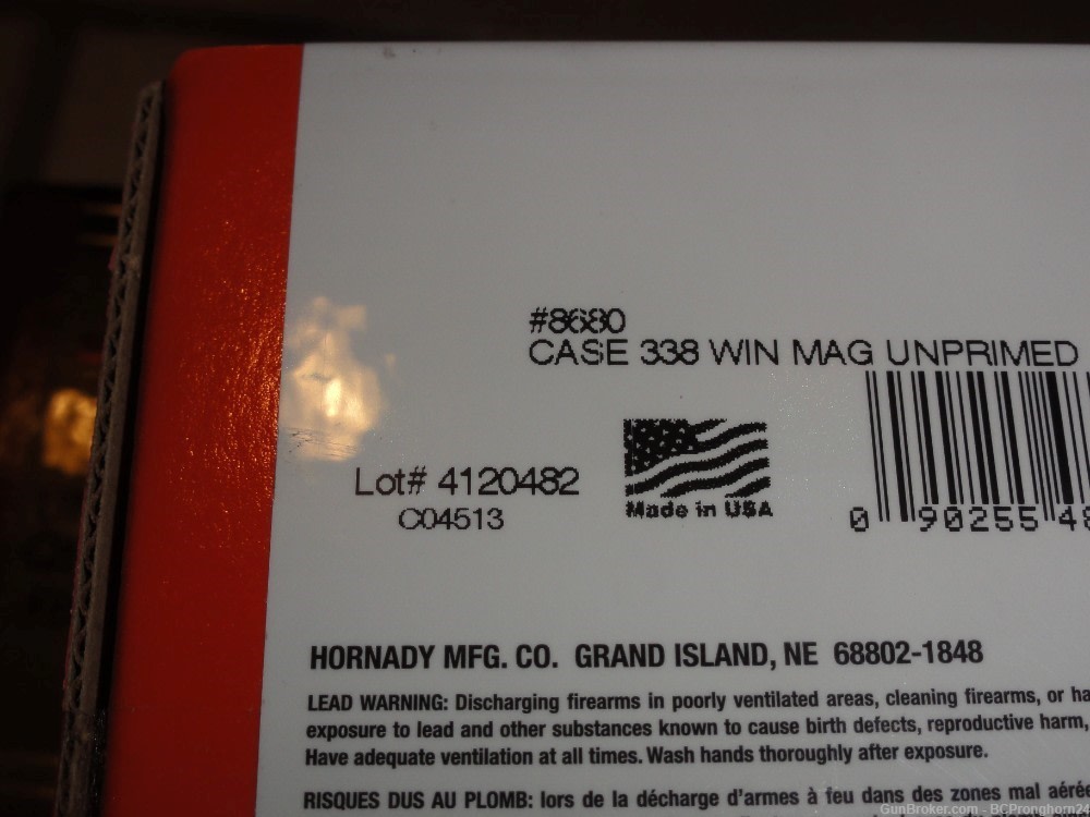 250 Rnds New, Unfired Hornady Brass for .338 Winchester Magnum, MPN 8680-img-1