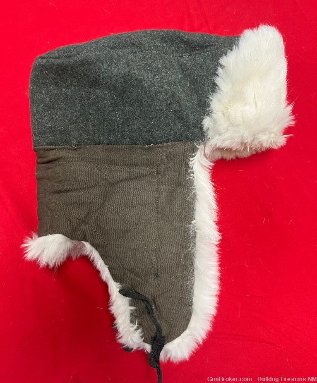 German WWII cold weather Eastern Front  "Ushanka" hat East German Polizei -img-3