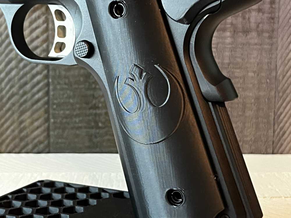Black Star Wars Rebel 1911 Pistol Grips Colt Rock Island Springfield Ruger-img-1