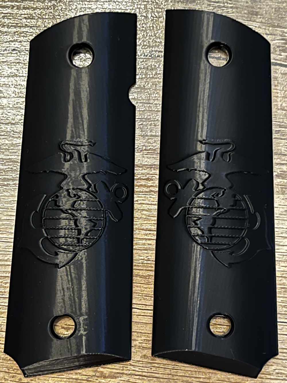 Black USMC Marine 1911 Pistol Grips Kimber Colt Rock Island Springfield-img-3