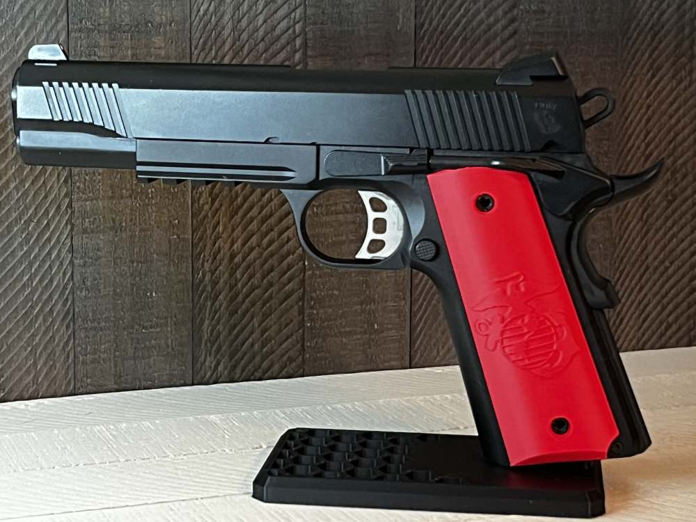 Red USMC Marine 1911 Pistol Grips Kimber Colt Rock Island Springfield-img-2