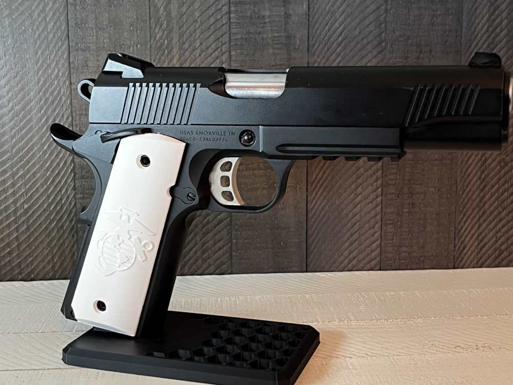 White USMC Marine 1911 Pistol Grips Kimber Colt Rock Island Springfield-img-2