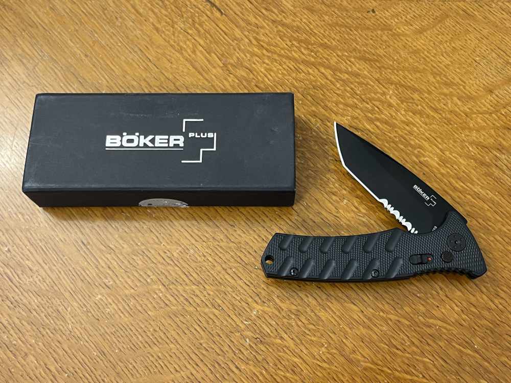 Boker PLUS Strike Tanto AUS-8 Folding Pocket Knife with Safety - 01BO401N-img-0