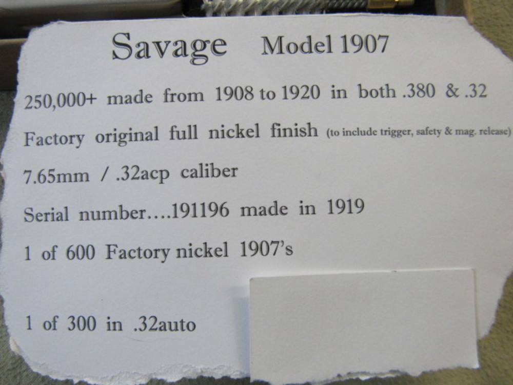 Savage 1907 .32acp NICKEL -img-1