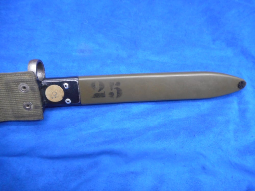 Spanish Cetme Bayonet and scabbard military marked green HKG3 HK91 PTR .308-img-1