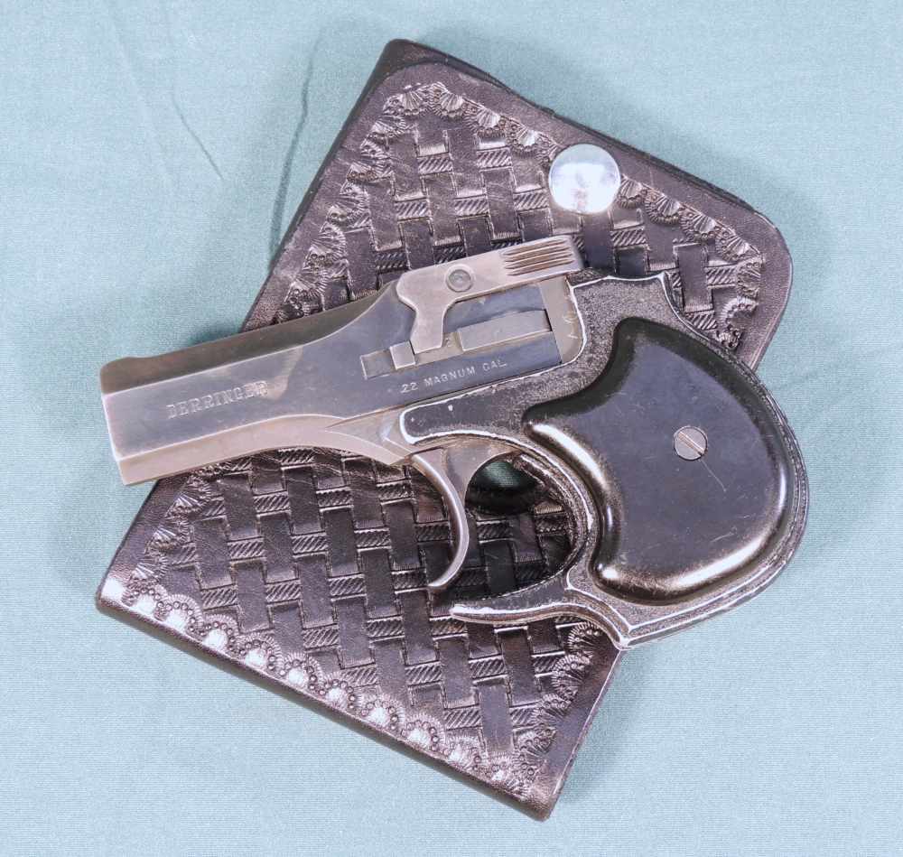 High Standard Derringer 22Mag 3.5 In. Barrel Blued w/ Pocket Holster-img-1