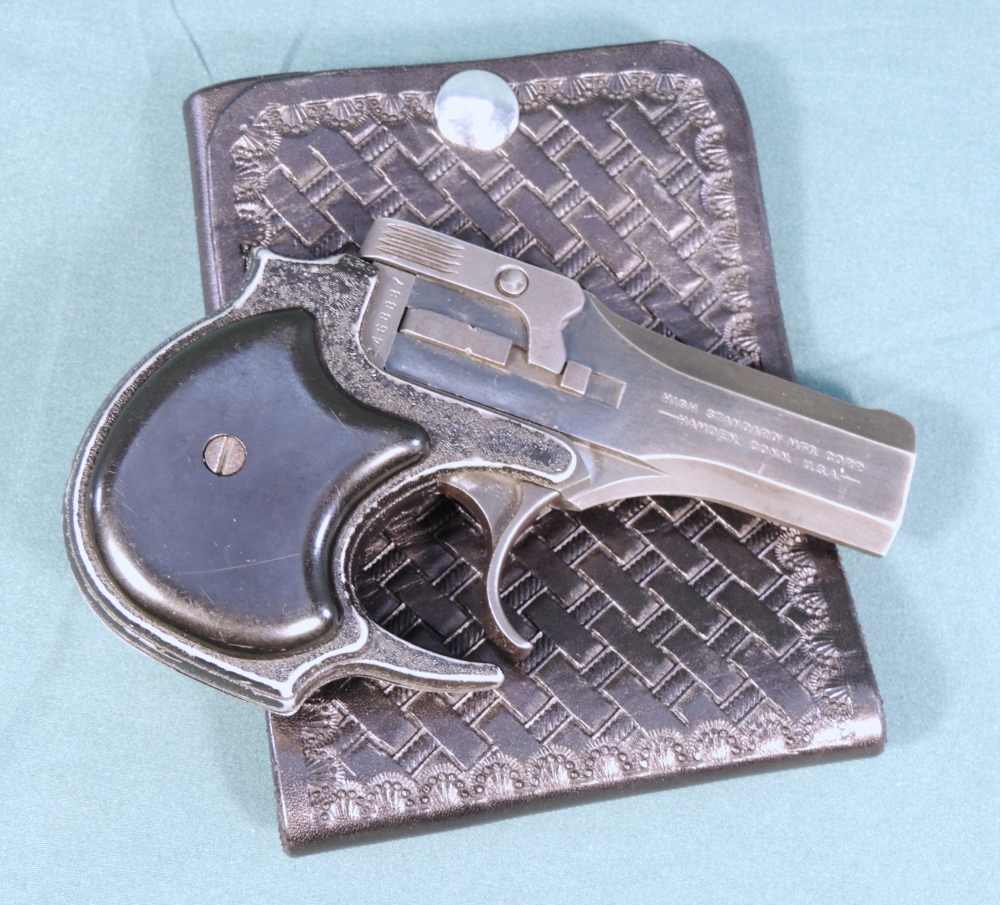 High Standard Derringer 22Mag 3.5 In. Barrel Blued w/ Pocket Holster-img-0