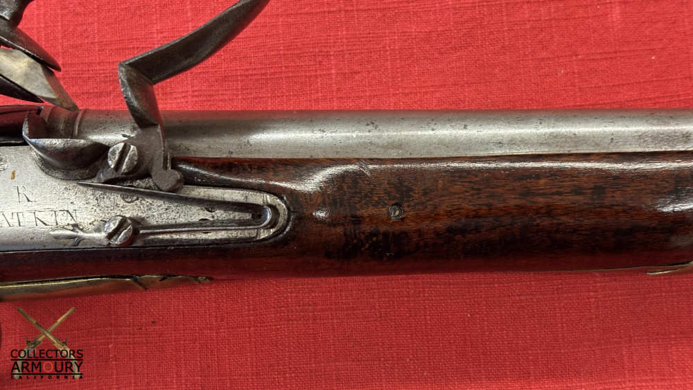 British Heavy Dragoon Flintlock Military Pistol By “R. Watkin” Circa 1750-img-8