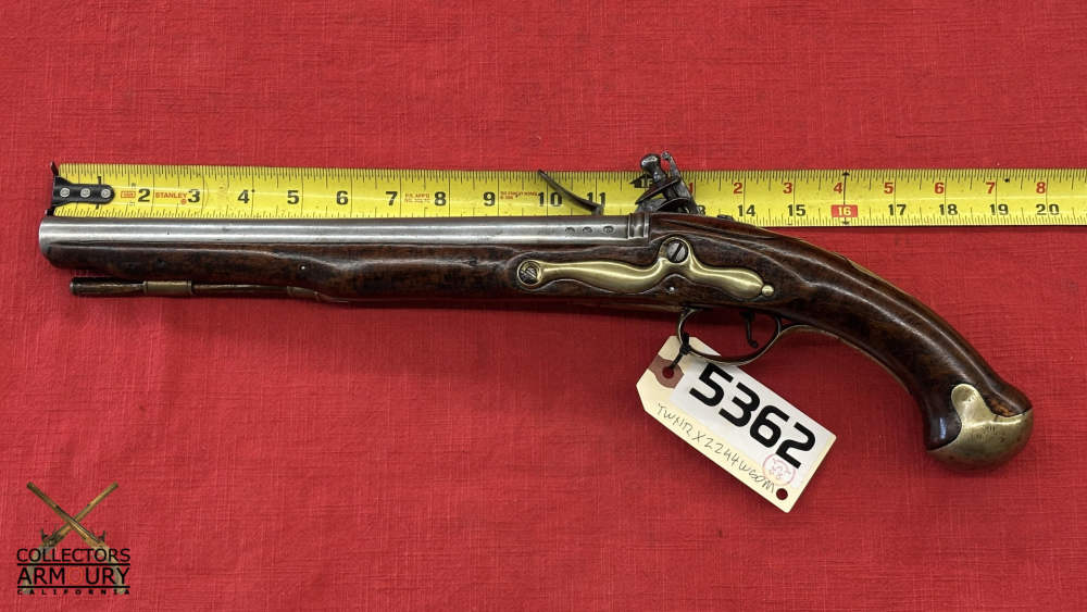 British Heavy Dragoon Flintlock Military Pistol By “R. Watkin” Circa 1750-img-25