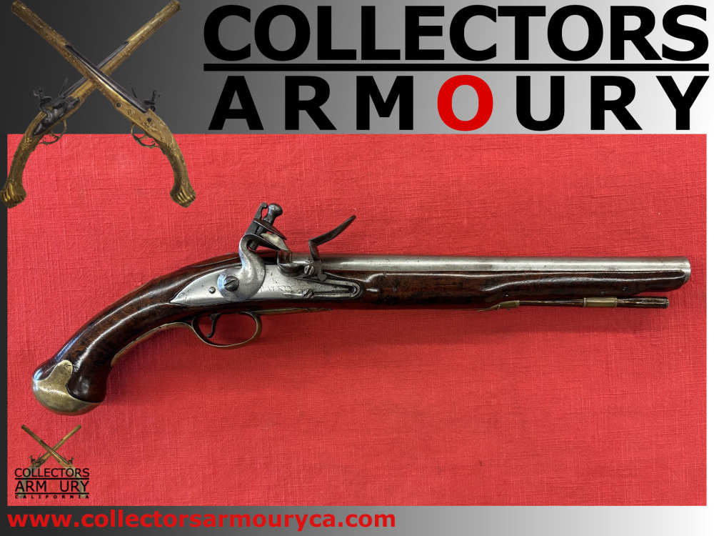 British Heavy Dragoon Flintlock Military Pistol By “R. Watkin” Circa 1750-img-0
