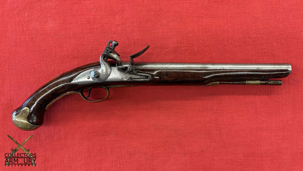 British Heavy Dragoon Flintlock Military Pistol By “R. Watkin” Circa 1750-img-1