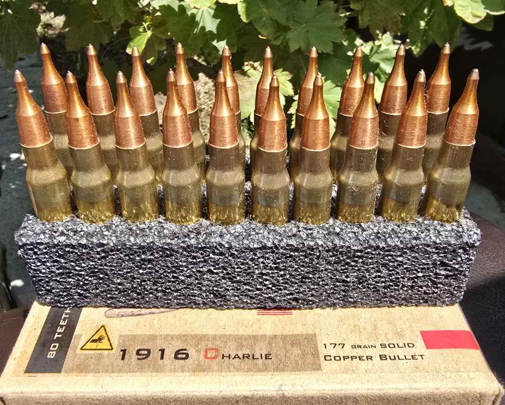 * RARE 80 Teeth Ammunition 7.62x51mm 308 177gr copper 1916C 20 rounds *-img-2