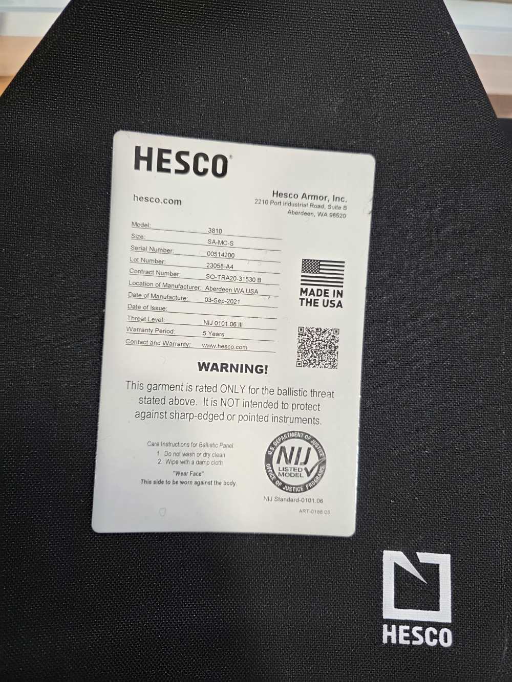 HESCO 3810-SA-MC-S, SAPI Small, Multi-Curve, 2021 MFR Date-img-2
