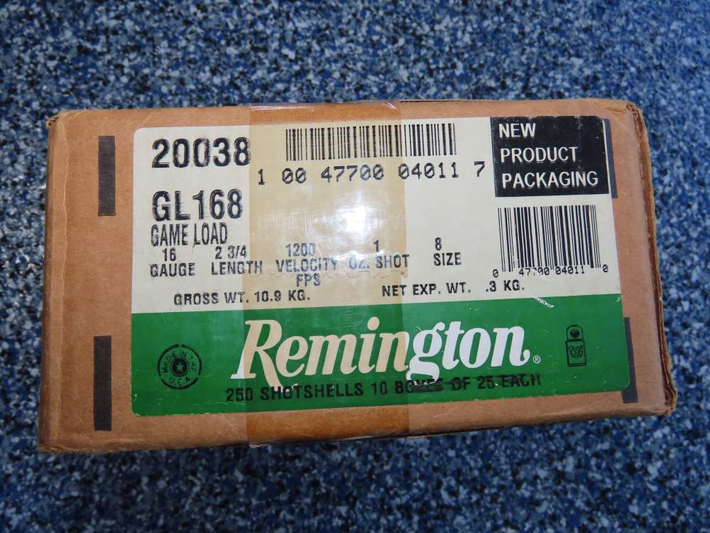 Full Flat REMINGTON 16 Ga #8 Game & Target Ammo 250 Rounds Penny No Res. -img-3