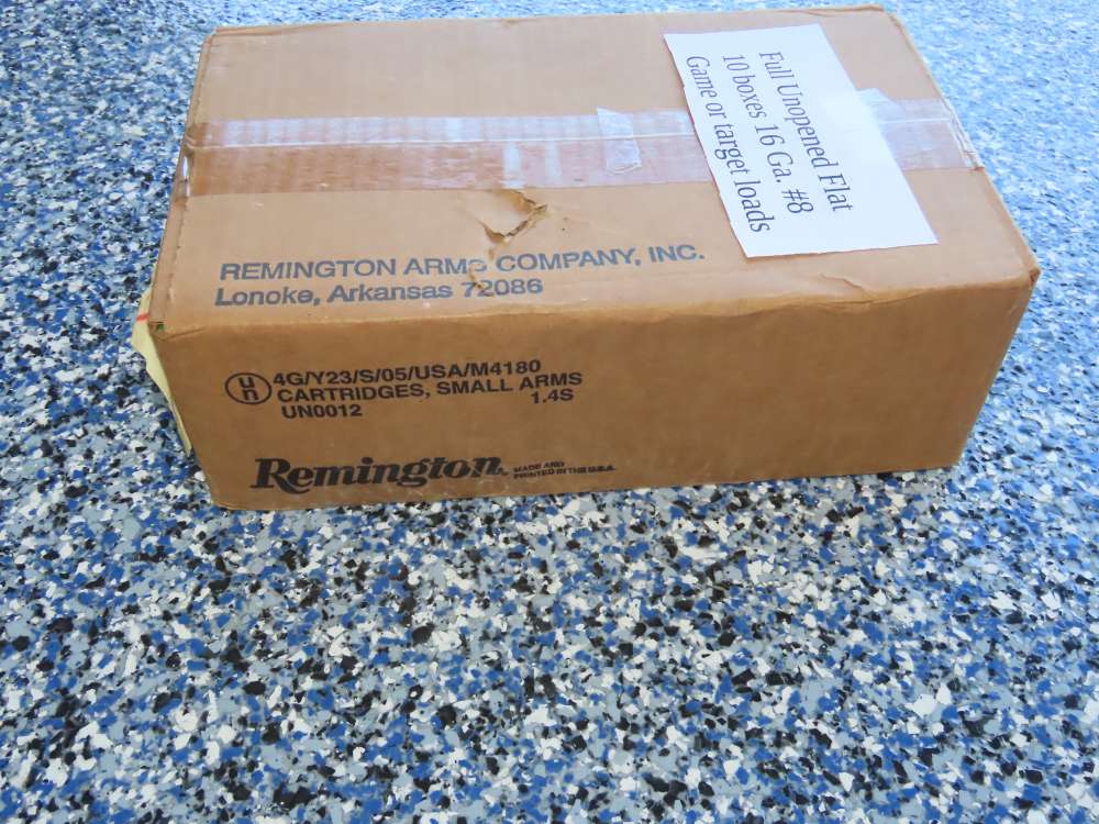 Full Flat REMINGTON 16 Ga #8 Game & Target Ammo 250 Rounds Penny No Res. -img-2