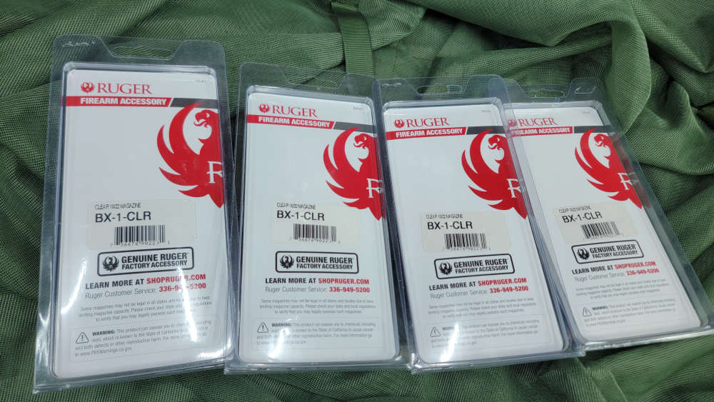FOUR New Ruger 10/22 BX1-CLR Clear 10-Round Magazines-img-1