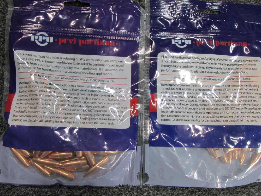 2 BAGS, 100 PIECES, PPU MADE 8mm (.330) FMJ BT BULLETS FOR RELOADING-img-1
