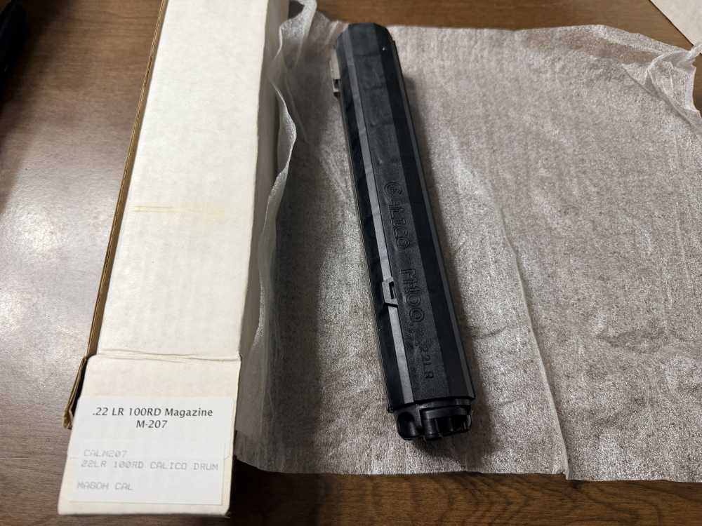 NEW OLD STOCK CALICO M207 M100 .22LR Drum magazine 100 rounds -img-0