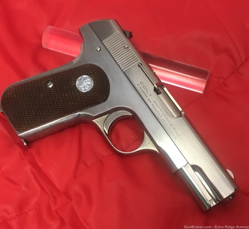 Colt Model 1903 Hammerless Nickel .32ACP Excellent-img-1