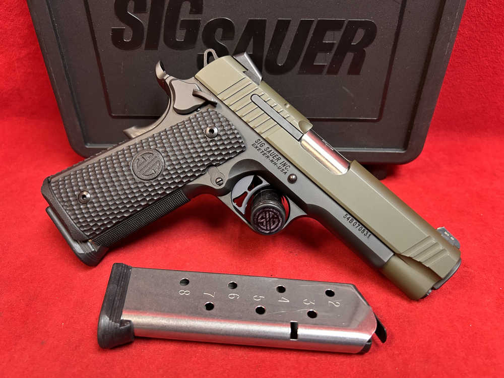 Sig Sauer 1911TCA, 45 ACP, Two Tone, OD Green, 4.2” Barrel, 2015, ANIB-img-0