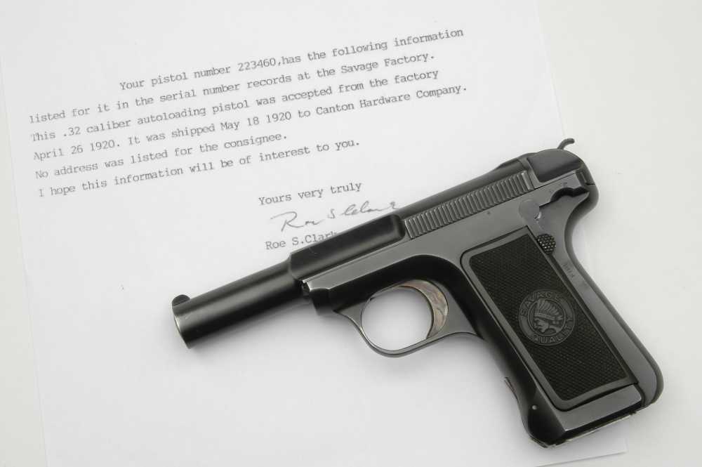 Savage Model 1907 .32 acp. 1920 mfg. Ex! w/Historical Letter 10 Shots Quick-img-0