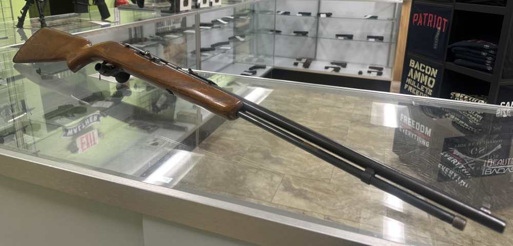 USED SEAR & ROEBUCK MODEL 25 22LR 21" TUBE FED WOOD-img-2