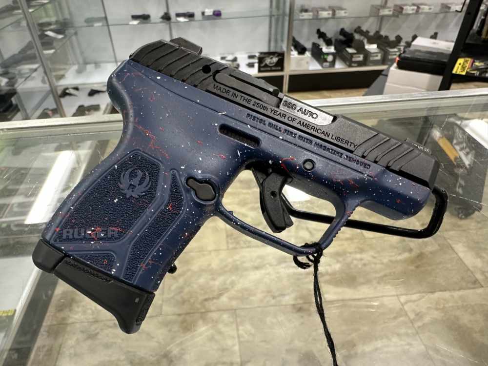 USED RUGER LCP MAX 250TH 380ACP 10+1 2.8" LIBERTY BLUE BLACK  13778-img-0