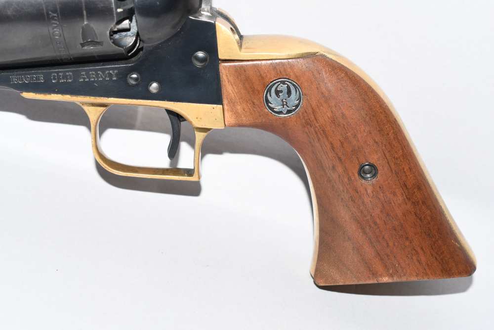 Brass Frame Ruger Old Army 45 Cal Black Powder Revolver W Factory Letter-img-7