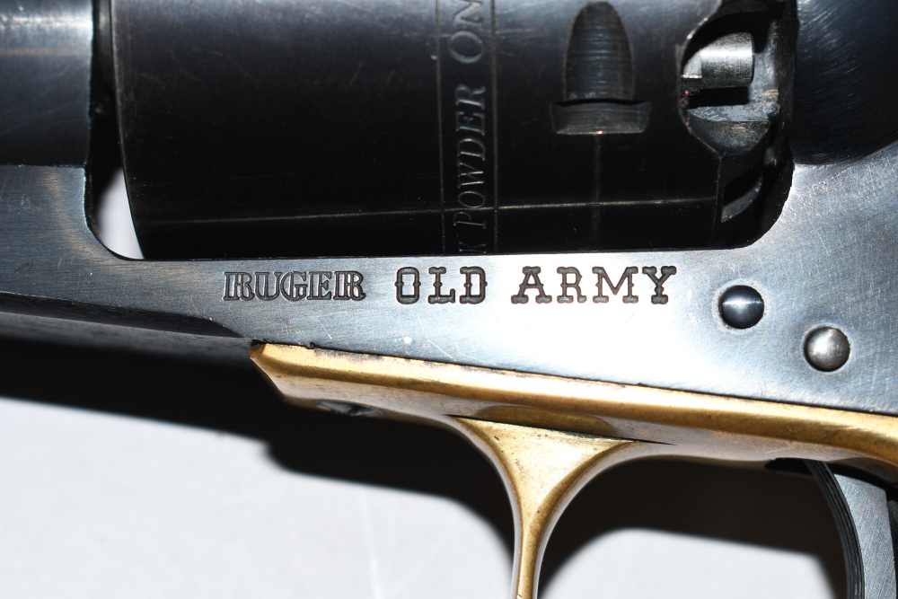 Brass Frame Ruger Old Army 45 Cal Black Powder Revolver W Factory Letter-img-20