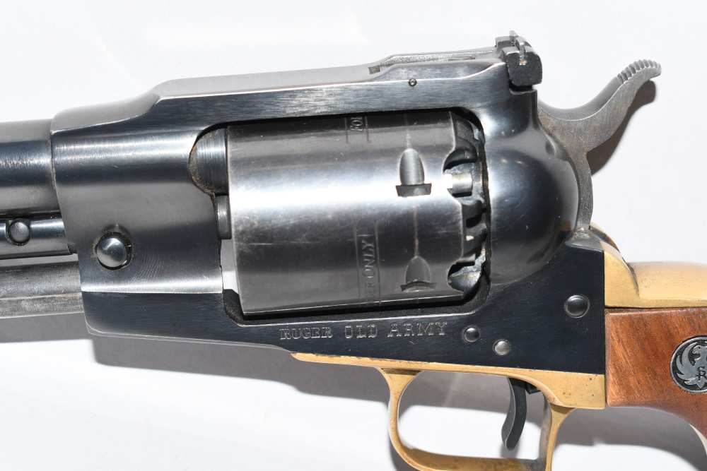 Brass Frame Ruger Old Army 45 Cal Black Powder Revolver W Factory Letter-img-8
