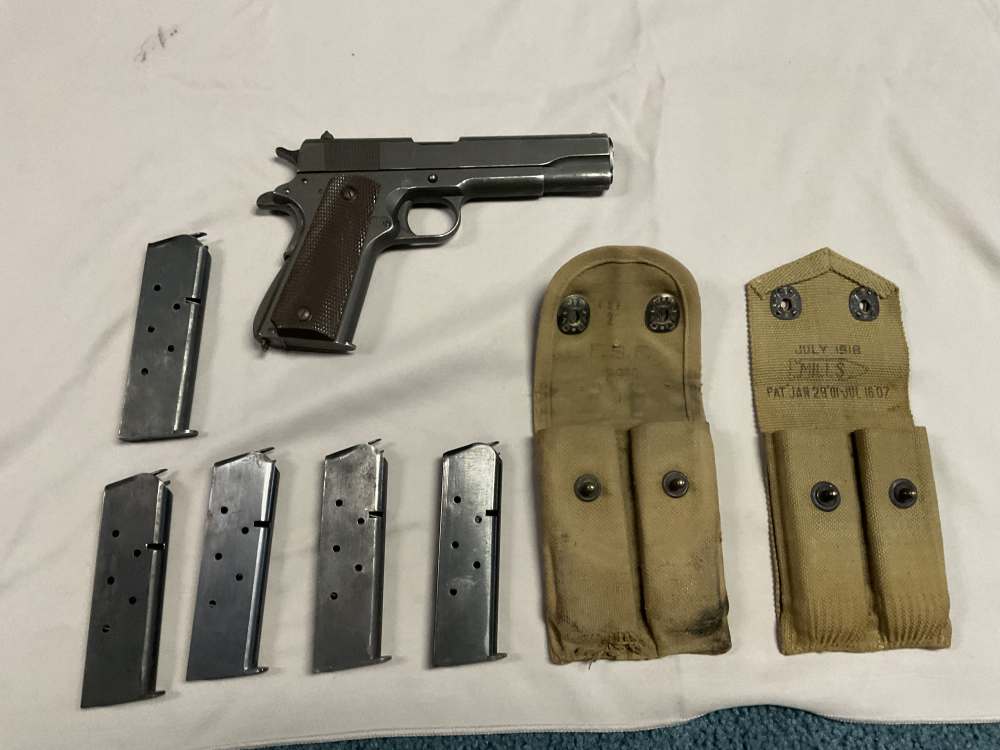 Remington Rand  1911 “US Government “  WW2  W/ 5 Magazine -img-0
