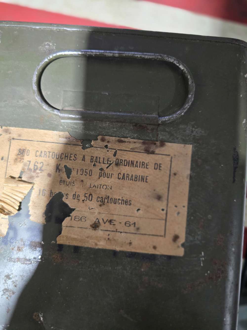 800 Round Spam Can French 7.62mm / .30 Carbine Ammo Rare -img-0