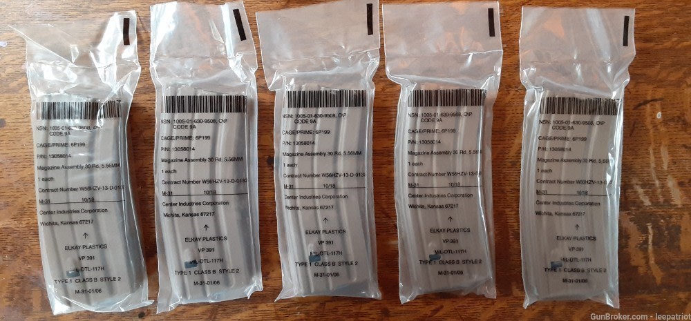 Five EPM AR15 M4 M16 SCAR 30RD Mags USGI Coyote Tan Blue Followers NJ-img-0