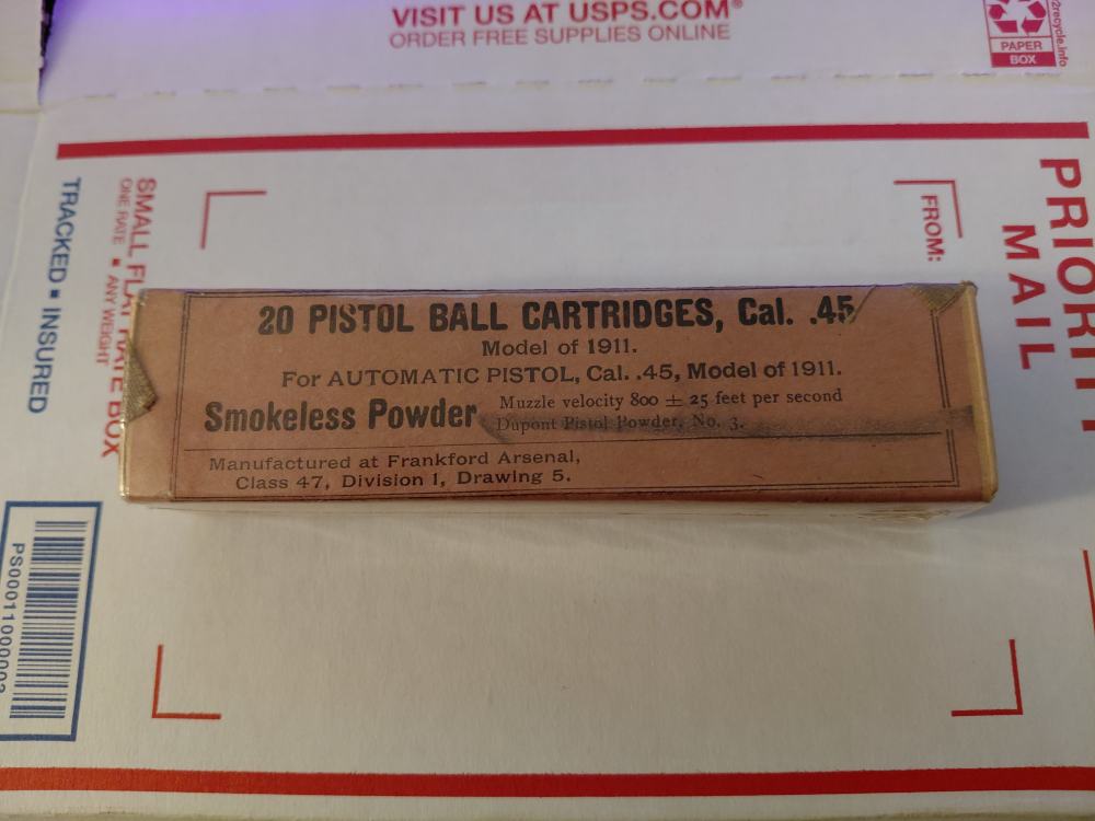 Frankford Arsenal 45 Cal Ammo Box Dated 1919-img-0