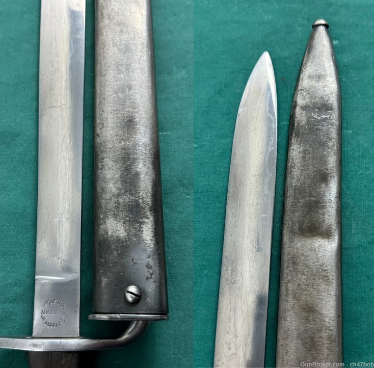 ARGENTINE 1909 SHORT SWORD BOLO KNIFE SUAREZ made MATCHING SCABBARD-img-6