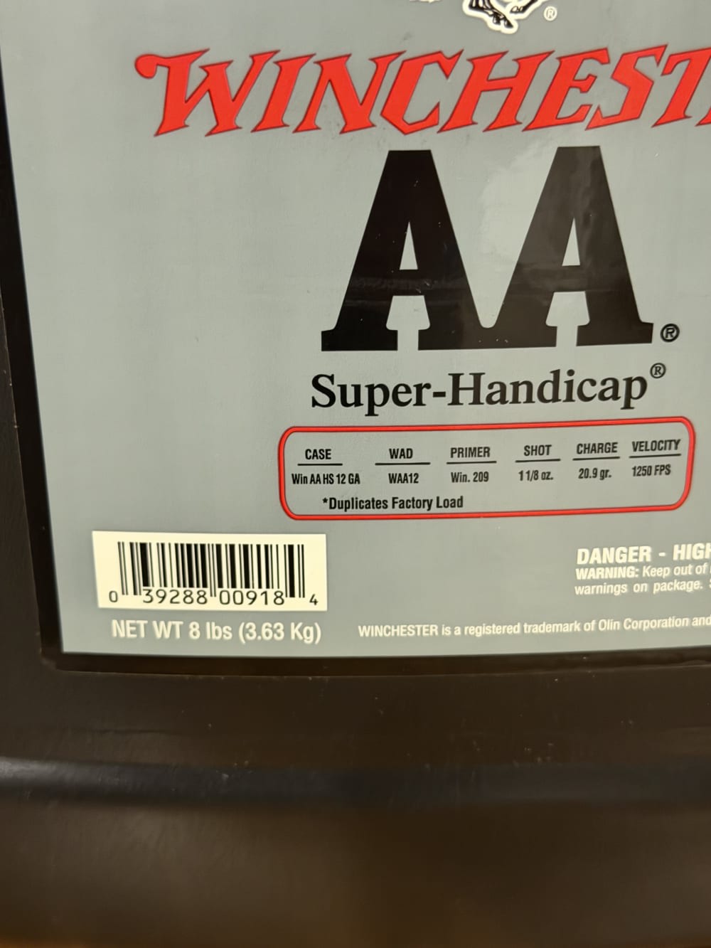 Winchester AA Super Handicap 8# jug of powder NO SHIPPING!-img-1