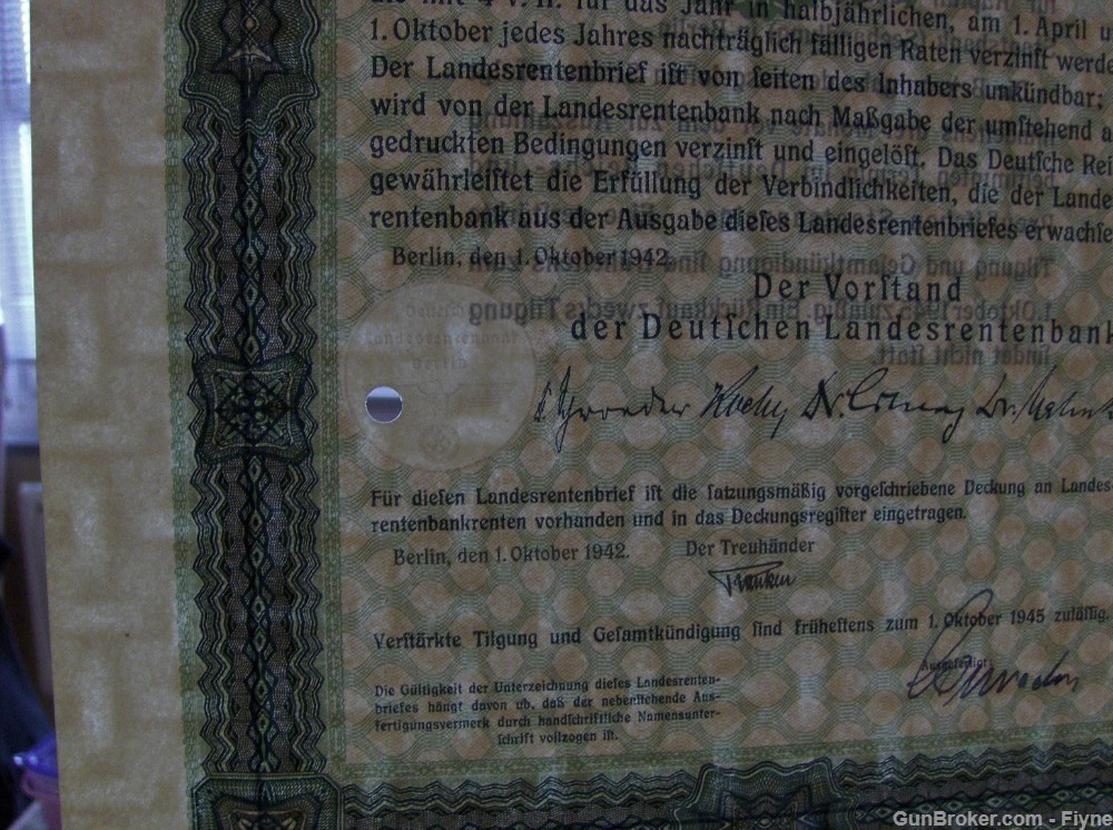 German WWII State Bank 500 RM bond with swastika, 1942-img-3