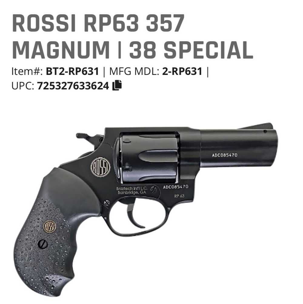 NIB Rossi RP63 357 Magnum | 38 Special 6 DA/SA IN STOCK-img-0