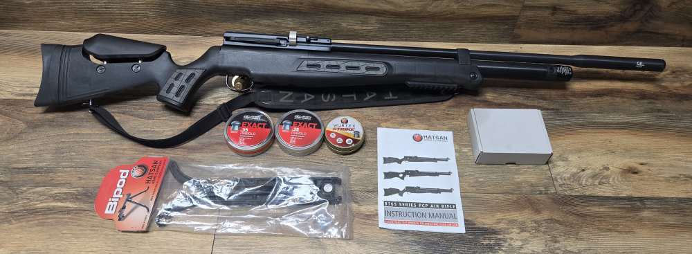 Lightly Used Hatsan BT35 SL Carnivore 35 Caliber PCP Air Rifle W/Extras -img-0