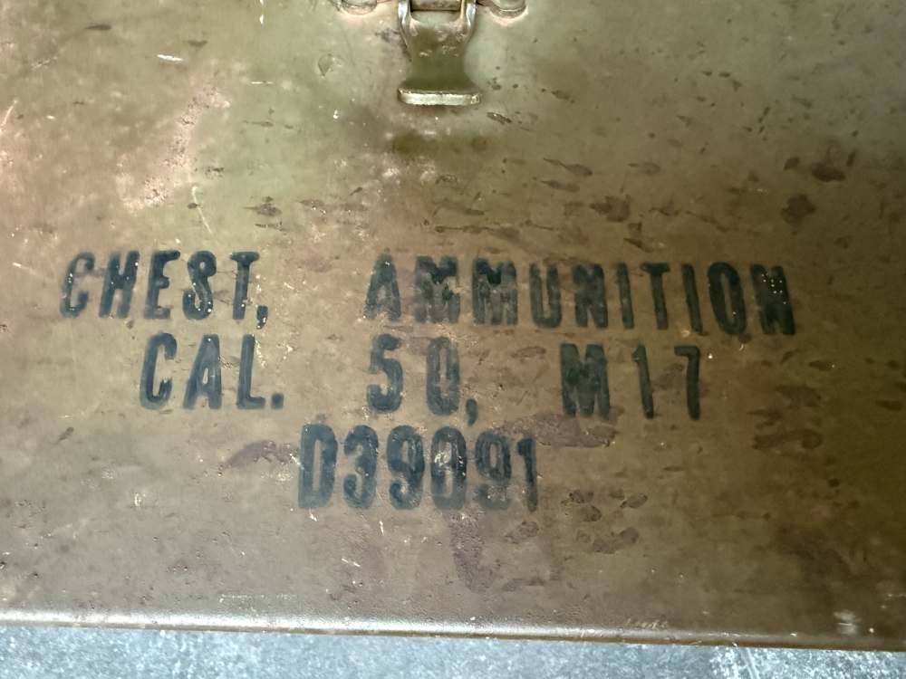 US WWII M17 Ammunition Chest .50 Cal M2 Browning Ammo Box Metal Can Canvas -img-7