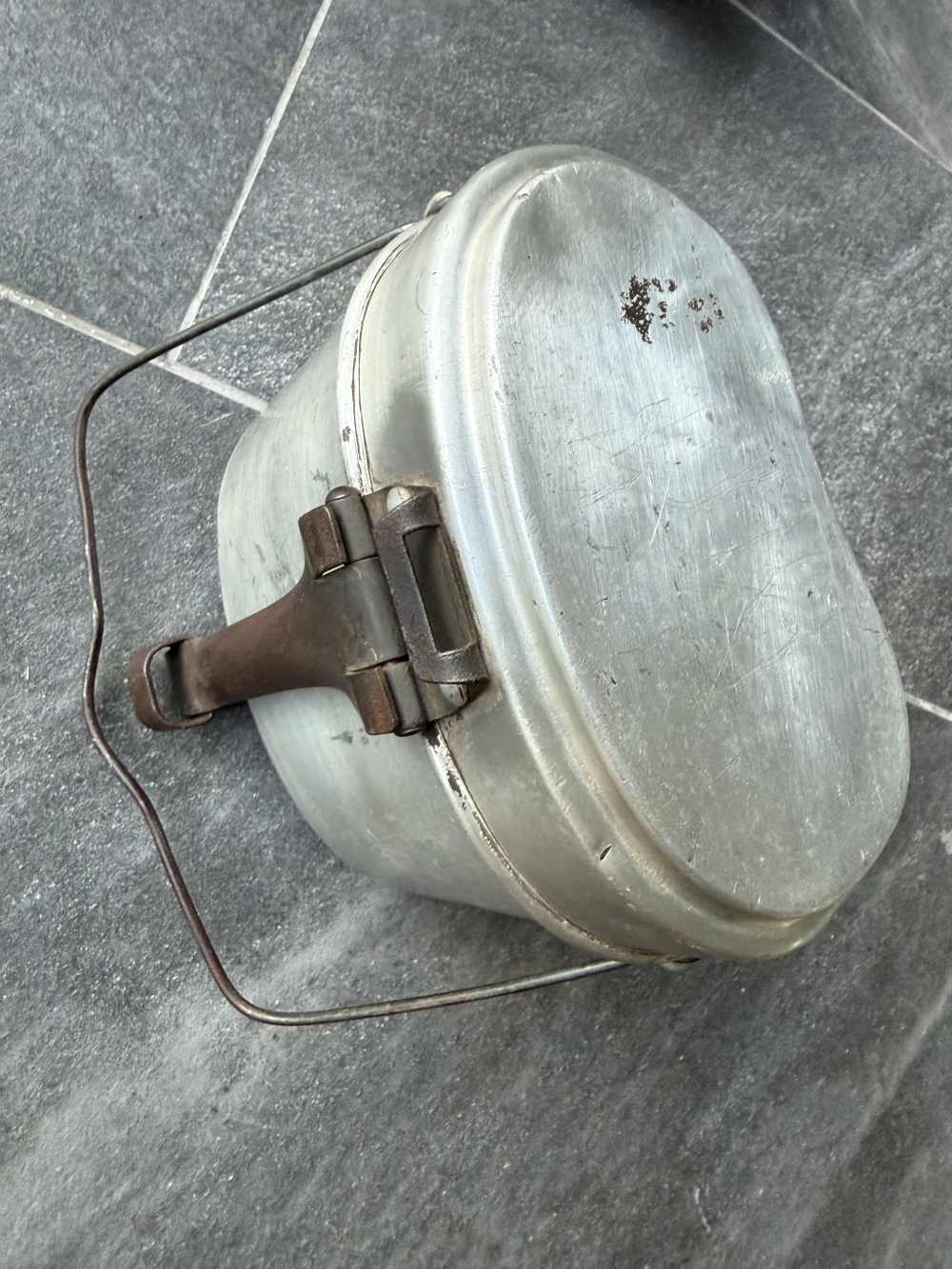 WWII German M31 Mess Kit Kochgeschirr Aluminum Cook Pot 1940 ESB Spoon C&CW-img-1