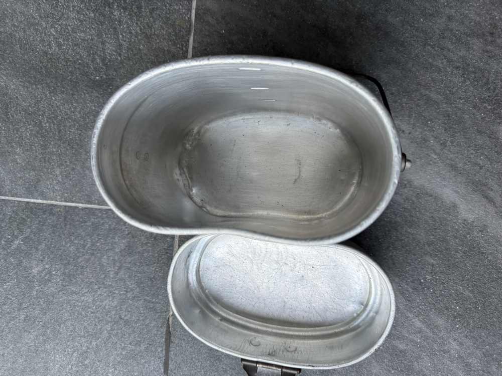 WWII German M31 Mess Kit Kochgeschirr Aluminum Cook Pot 1940 ESB Spoon C&CW-img-7